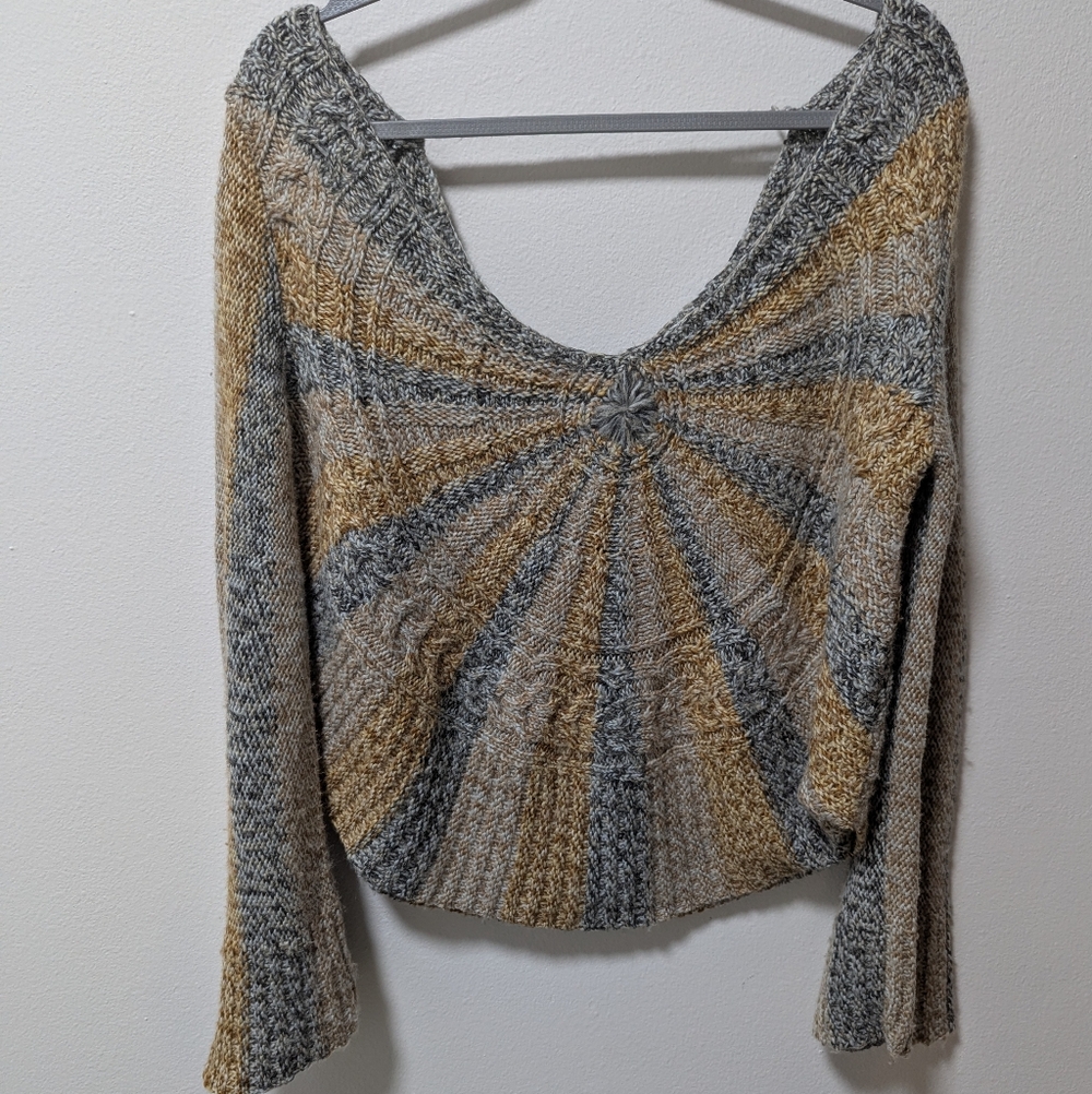 Free People Pinwheel Sunburst Sweater Butterscotch Combo Colorway